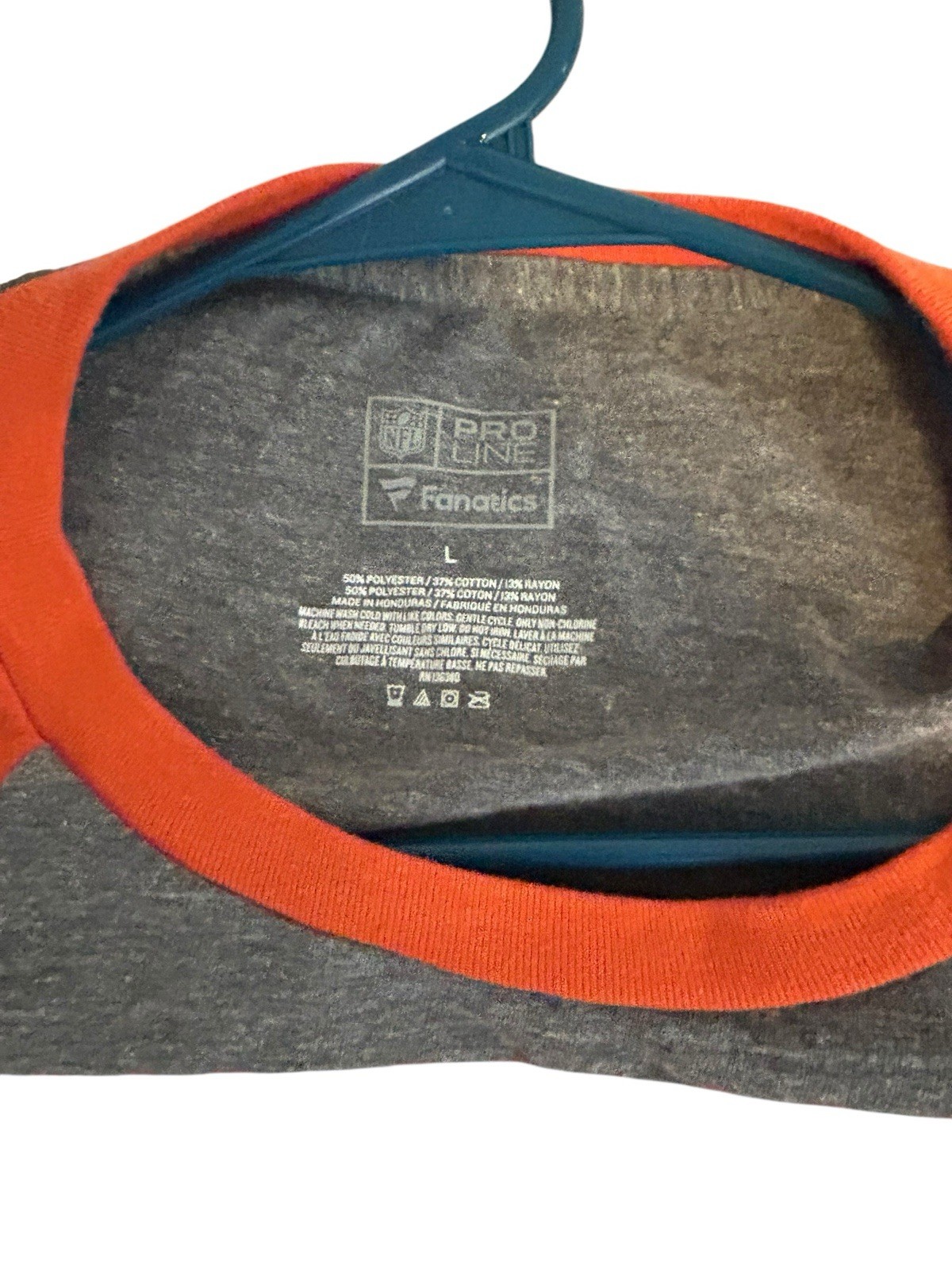 Pro Line Miami Dolphins Raglan Style Men L Teal Orange Cotton Polyester & Rayon