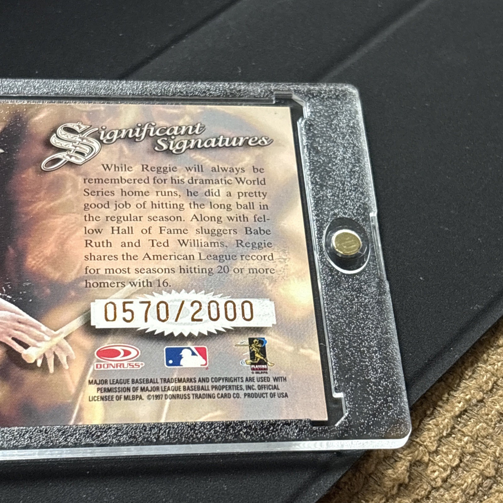 1997 Donruss Signature Series Reggie Jackson Significant Signatures Auto /2000