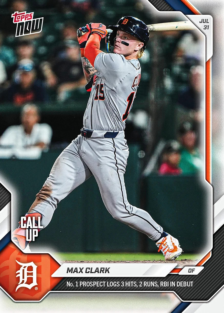 Max Clark (CALL UP RC) MLB DEBUT – 2026 MLB Topps NOW® – Card 505 & 509 PRE-SALE
