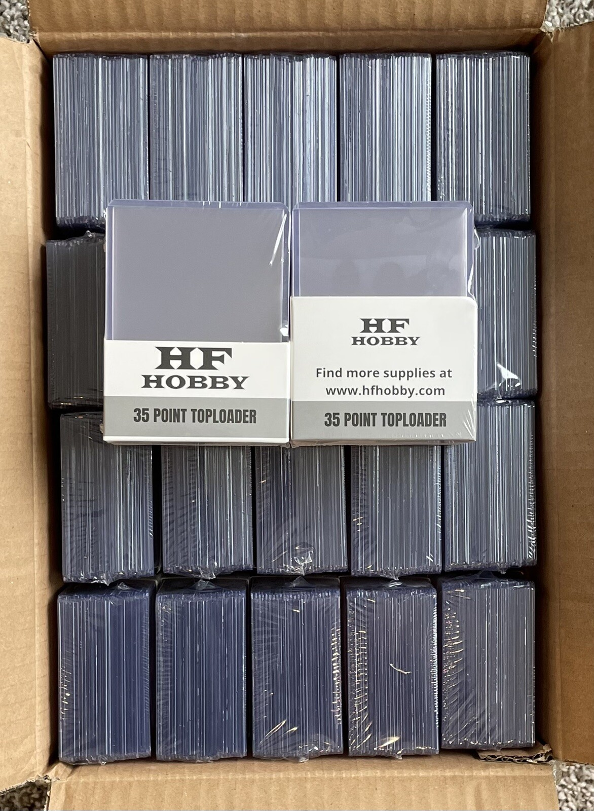 40 Packs of 25 HF Hobby 35pt 3×4 Premium Standard Toploaders Full Case of 1000