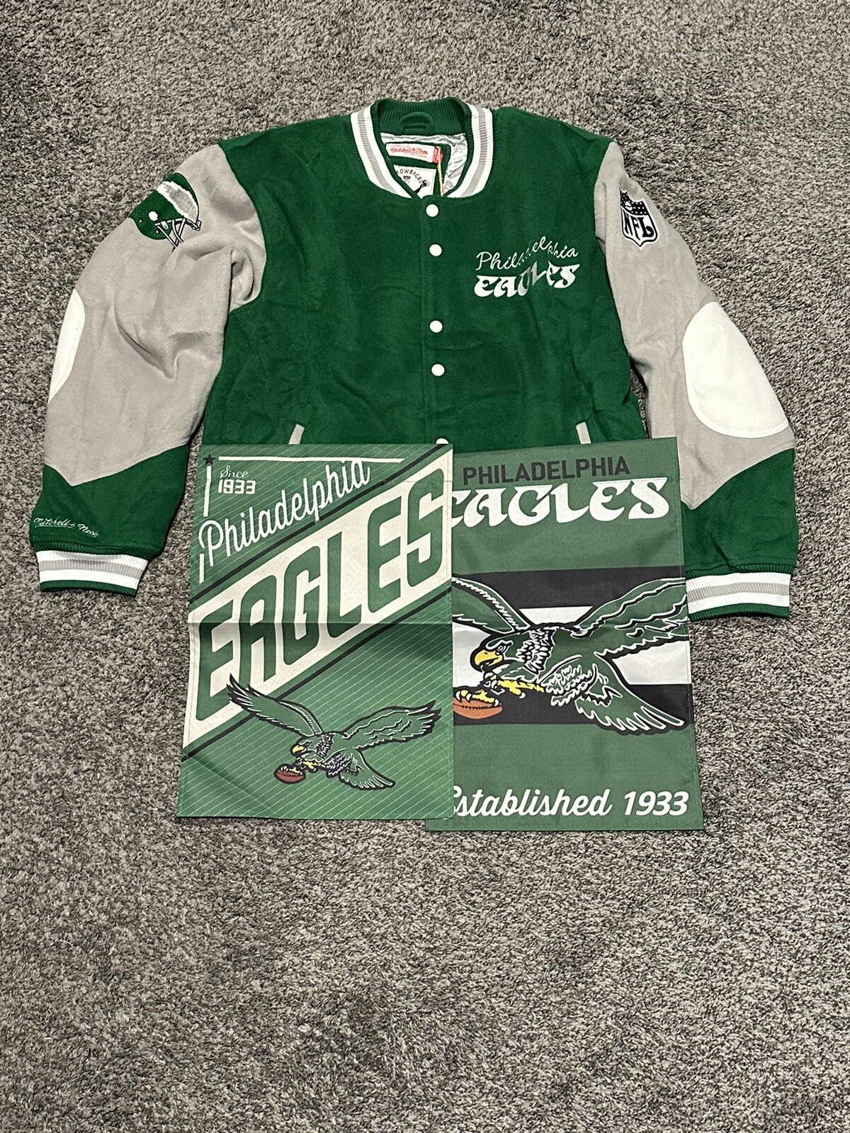 NWT Philadelphia Eagles Princess Diana Lady Di Style Retro Jacket Coat Combo Lg