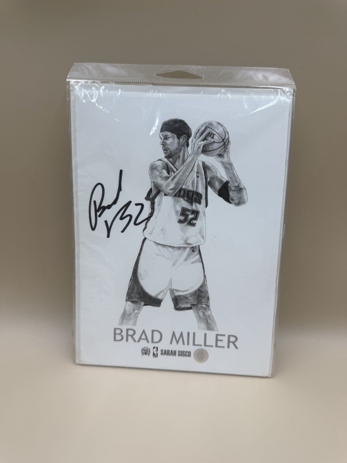 Brad Miller Sacramento Kings Signed Art Print Sarah Sisco Sealed COA 2005