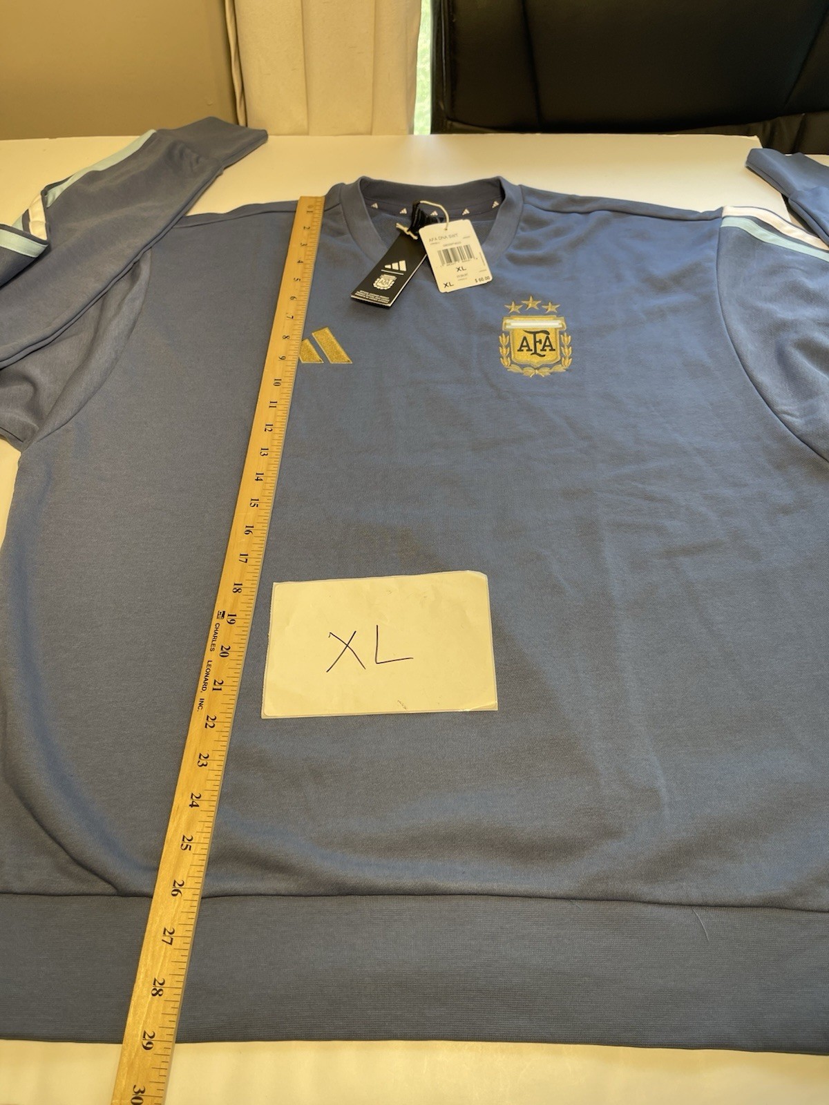 Adidas Argentina Soccer Men’s Crew DNA Sweatshirt Blue Size XL New
