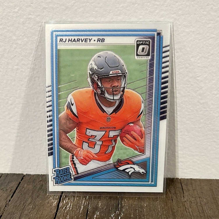 Panini 2025 Donruss Optic Rated Rookie RJ Harvey RC #208 Denver Broncos