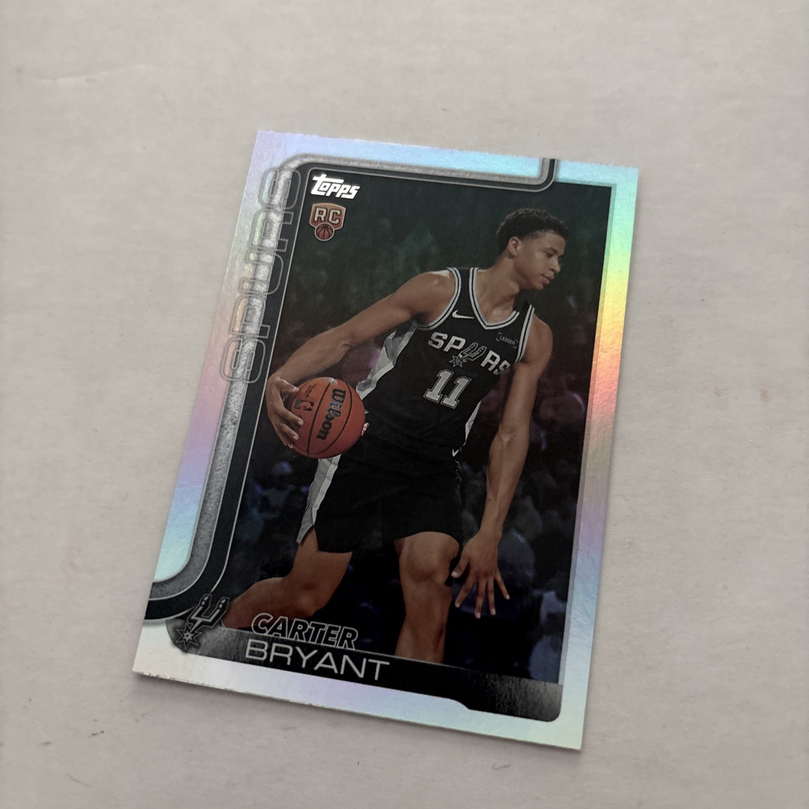 2025-26 Topps Carter Bryant #214 Rainbow Holo Foil Rookie RC Spurs NBA Finals 🏀