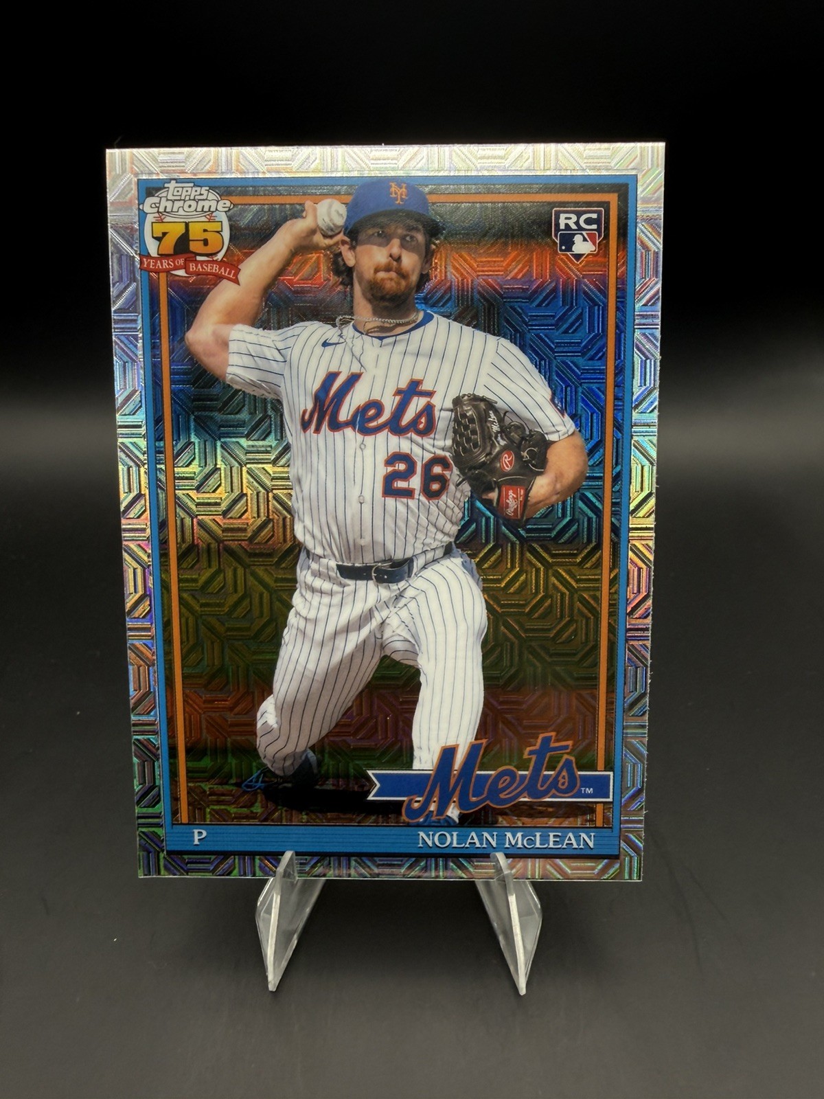 2026 Top Series 2 Nolan Mclean #91C2-26 (RC) Rookie Silver Mojo Refractor – Mets