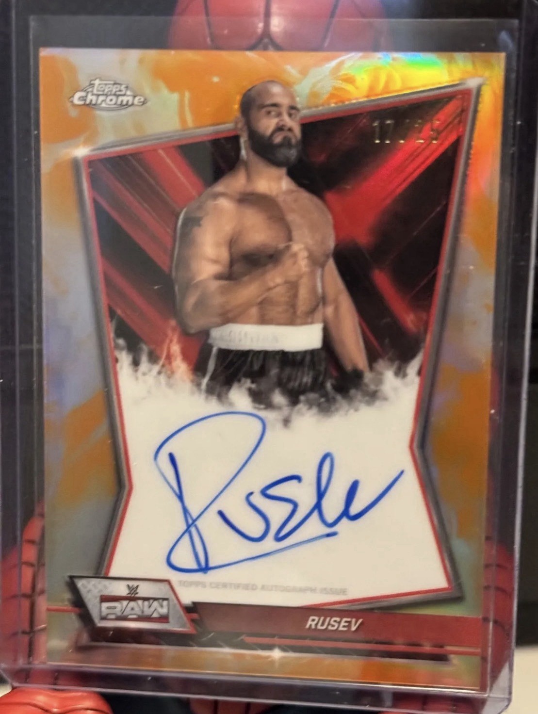 2026 Topps Chrome WWE Rusev Red Brand Autograph Orange Refractor/25