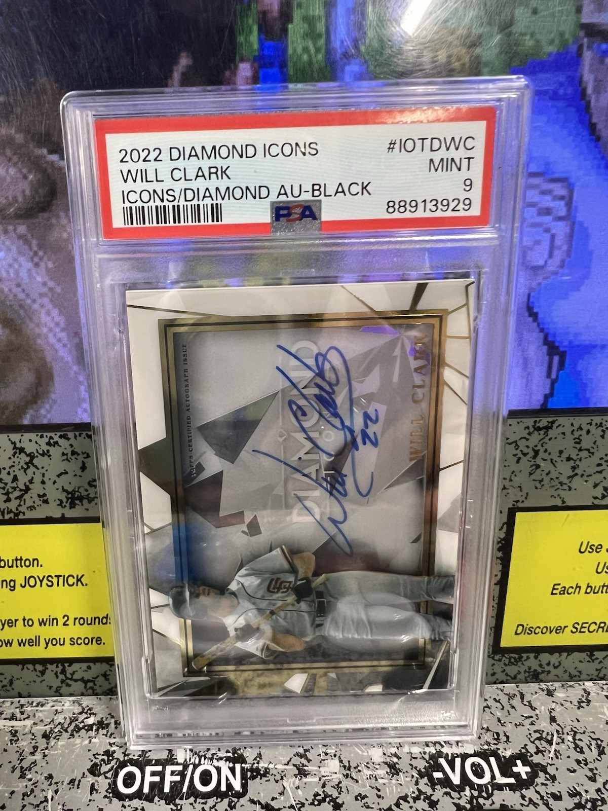 2022 Topps Diamond Icons Will Clark Black Clear Auto /5 PSA 9 Mint Giants