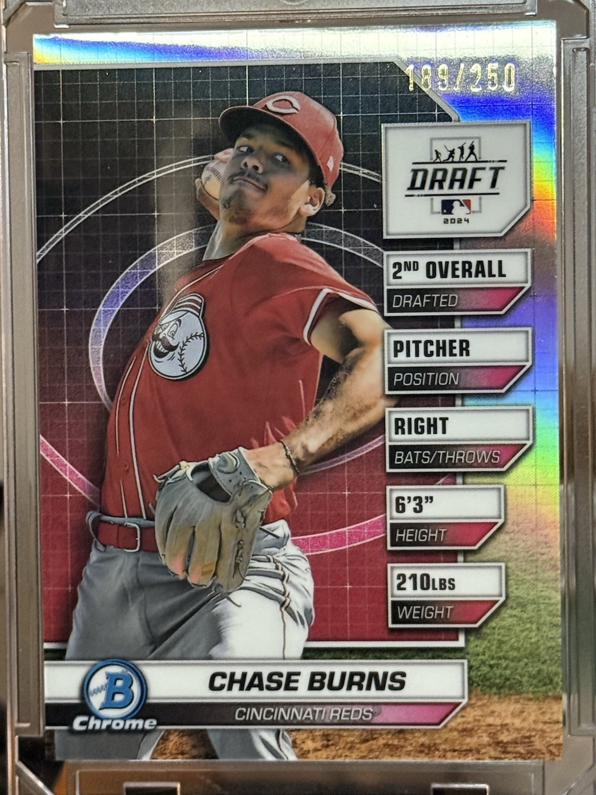 2024 BOWMAN DRAFT CHROME #BDN-8 CHASE BURNS DRAFT NIGHT REFRACTOR /250 *2ND PICK