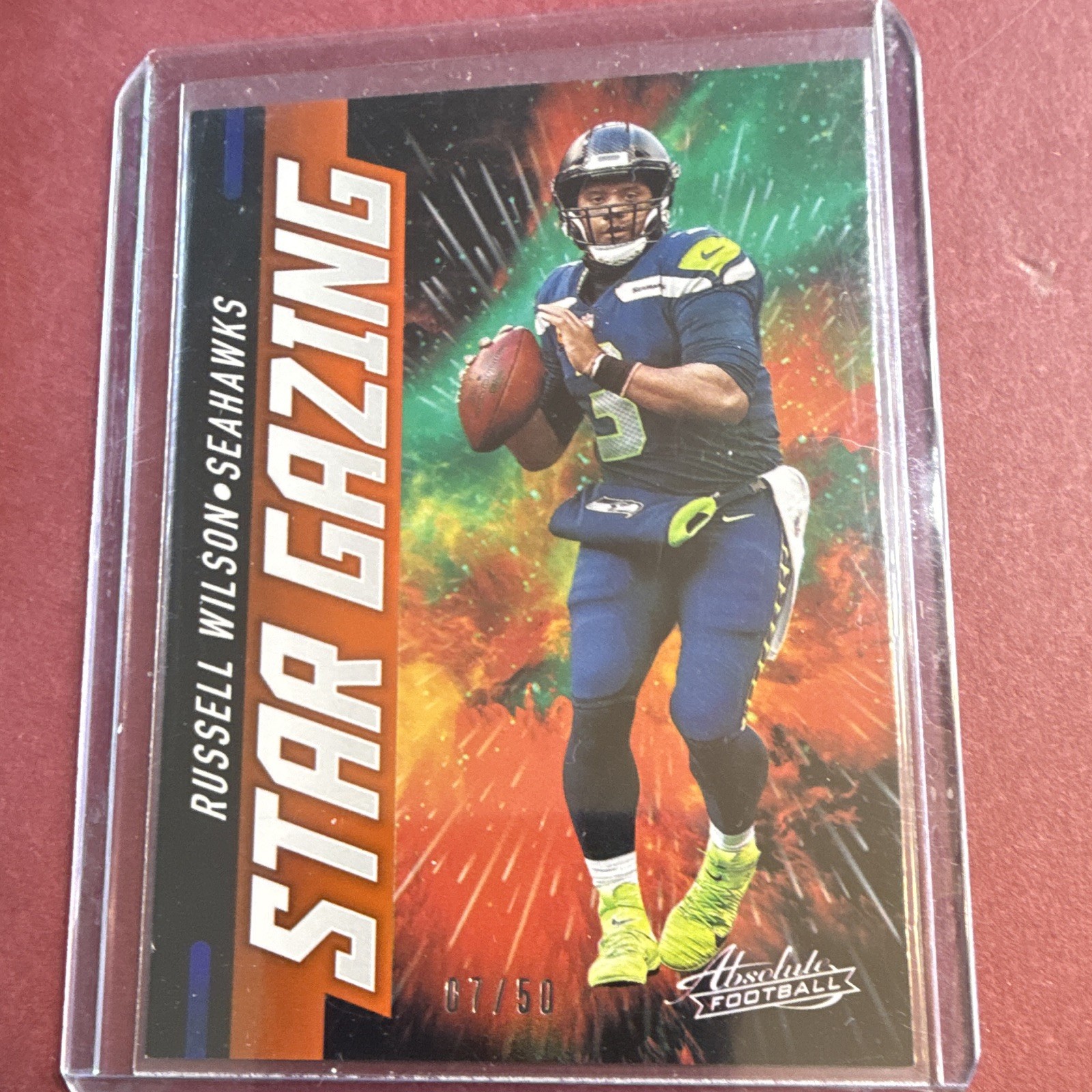 Panini 2021 Absolute Russell Wilson Seahawks Star Gazing #SG14 Orange /50