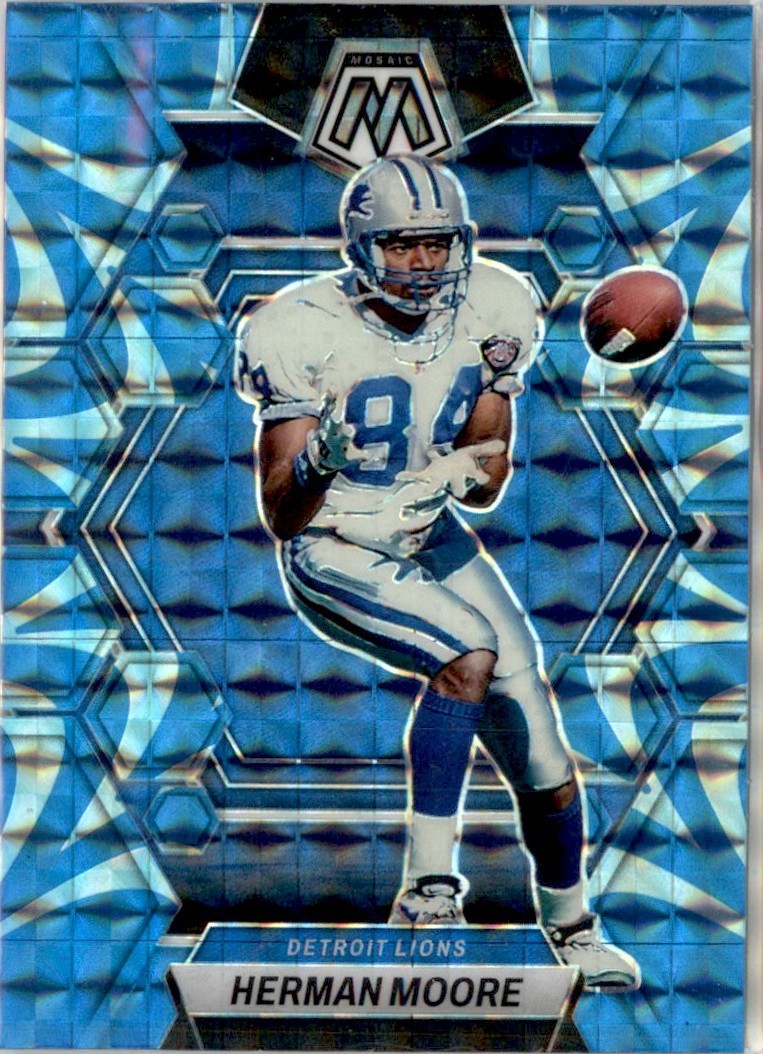 2023 Panini Mosaic Reactive Blue Herman Moore Detroit Lions #191 Parallel