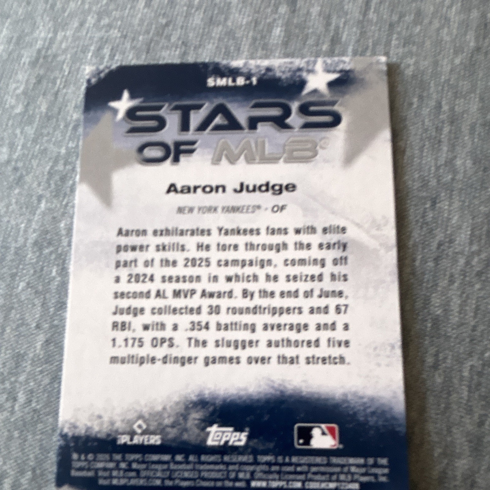 Topps 2026 Series 1 Stars of MLB Aaron Judge Yankees #SMLB-1 Green /99
