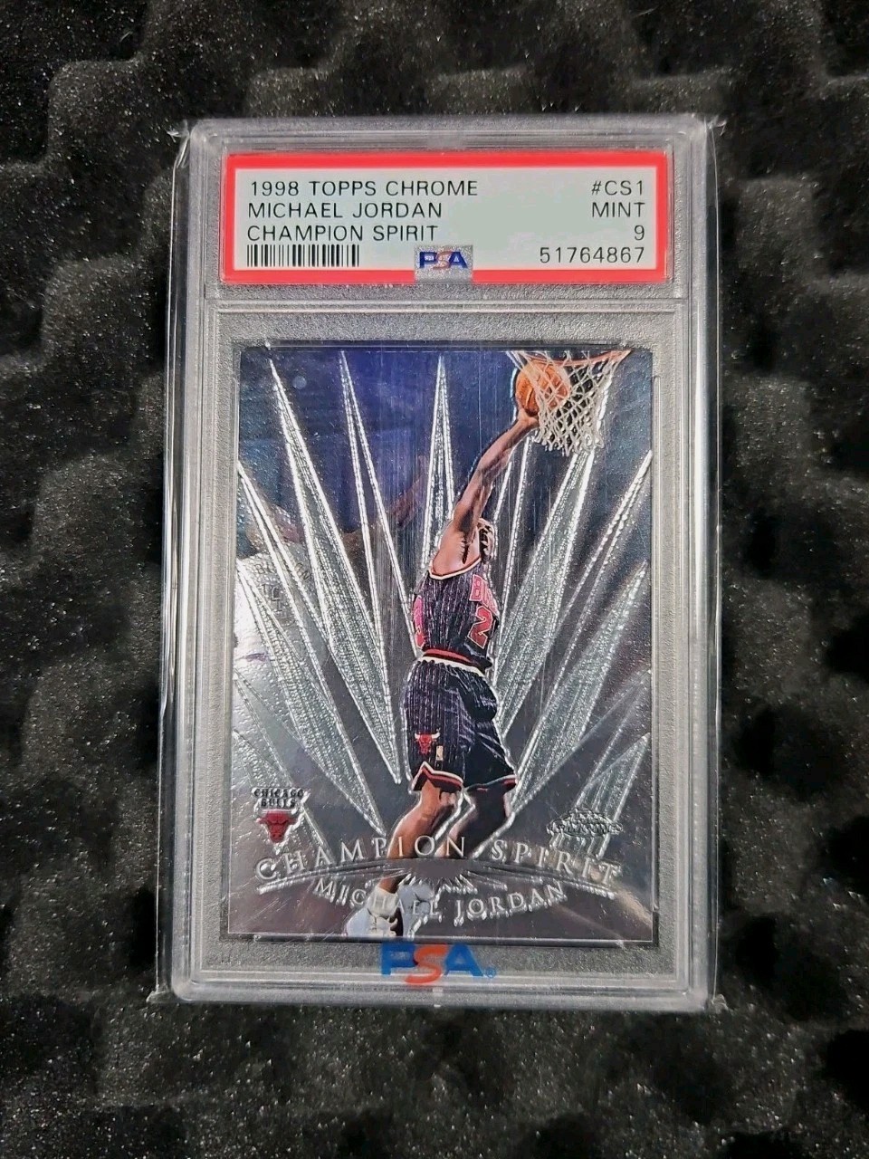 1998 Topps Chrome Champion Spirit #CS1 Michael Jordan PSA 9 MINT Rare Pop 800🔥