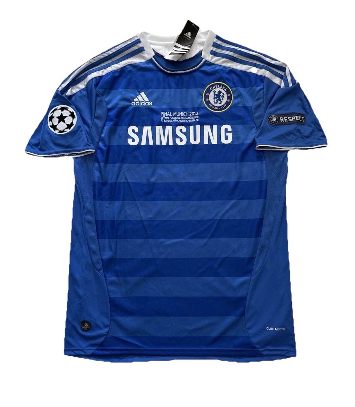 Drogba #11 Chelsea 2012 UCL Final New Men’s Retro Vintage Soccer Jersey – L