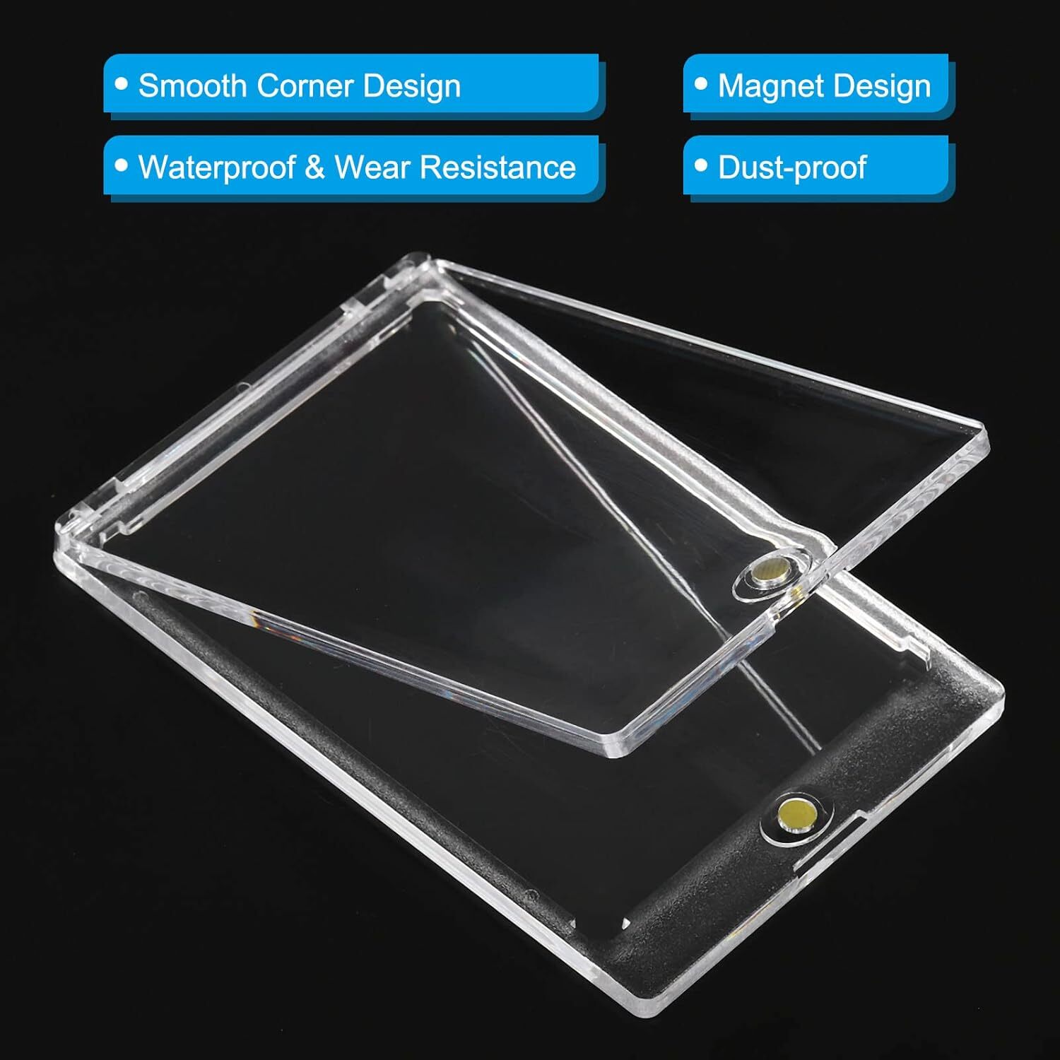 5Pcs Magnetic Card Holders For 75Pt Trading Cards Baseball Card Case Protectors