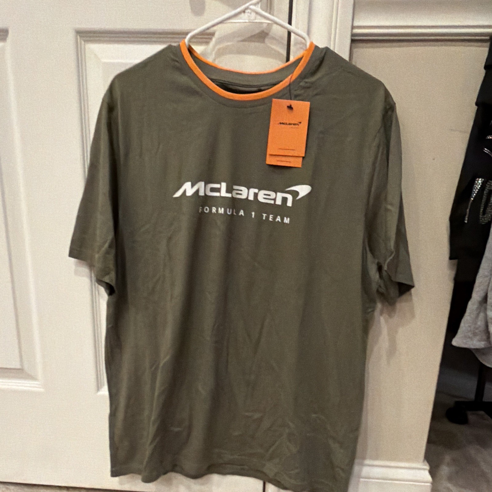 McLaren Racing McLaren F1 Team Green T-Shirt w/ Orange Trim, Official XL
