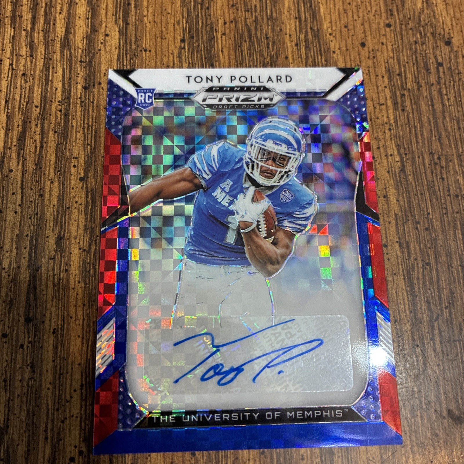 2019 Panini Prizm Draft Picks – Auto Tony Pollard #284 Red, White, & Blue /99