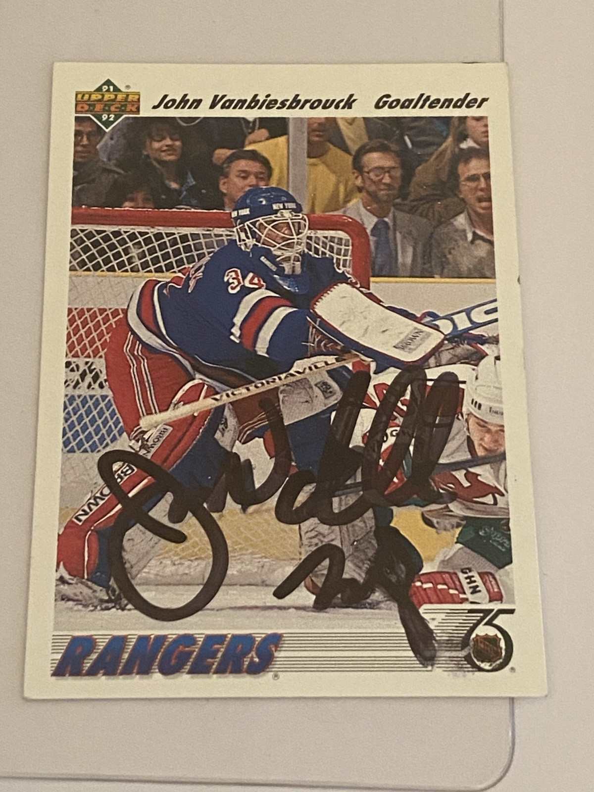 1991-92 Upper Deck John Vanbiesbrouck #324 Autographed