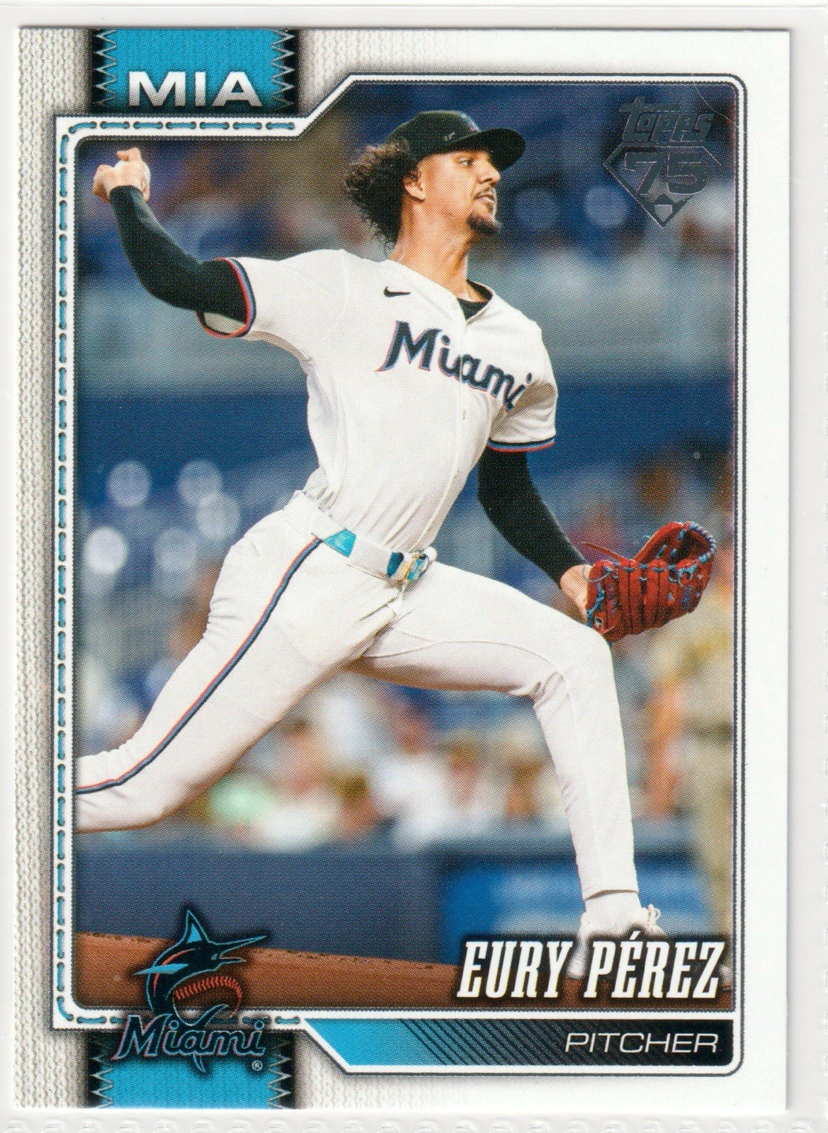 Topps Eury Perez #285 2026 Series 1 Miami Marlins Baseball Topps 75 Base Set