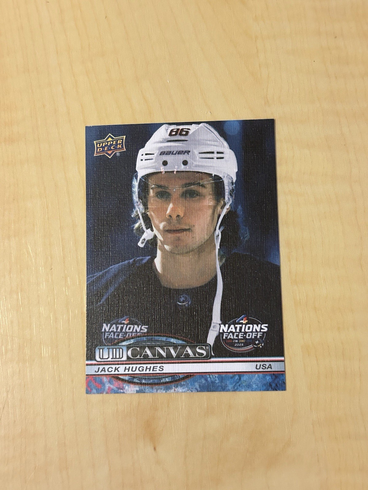 JACK HUGHES 2025-26 UD Extended 4 NATIONS FACEOFF UD CANVAS TEAM USA #C-407