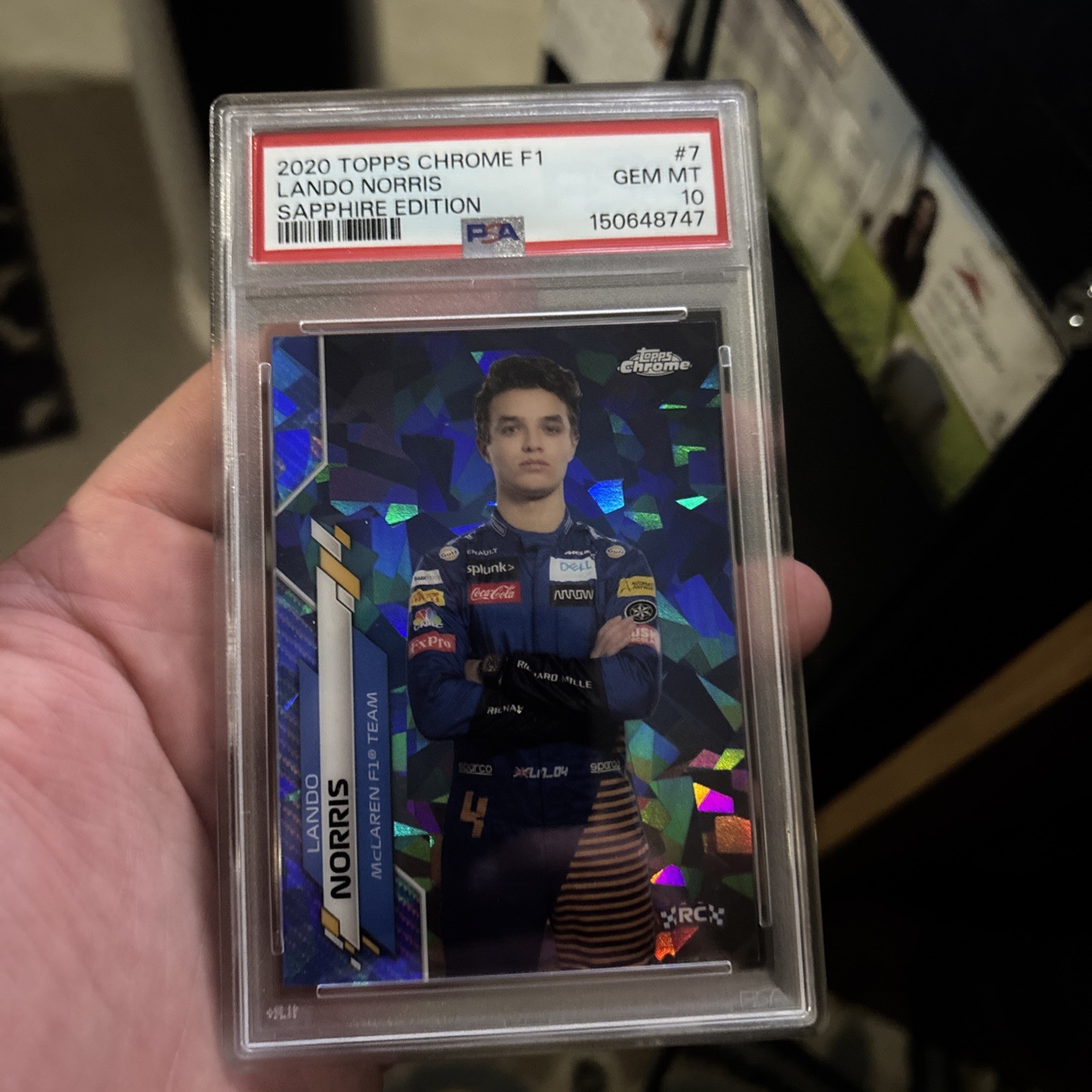 2020 Topps Chrome Formula 1 Lando Norris Sapphire Edition PSA 10 #7 Rookie RC F1