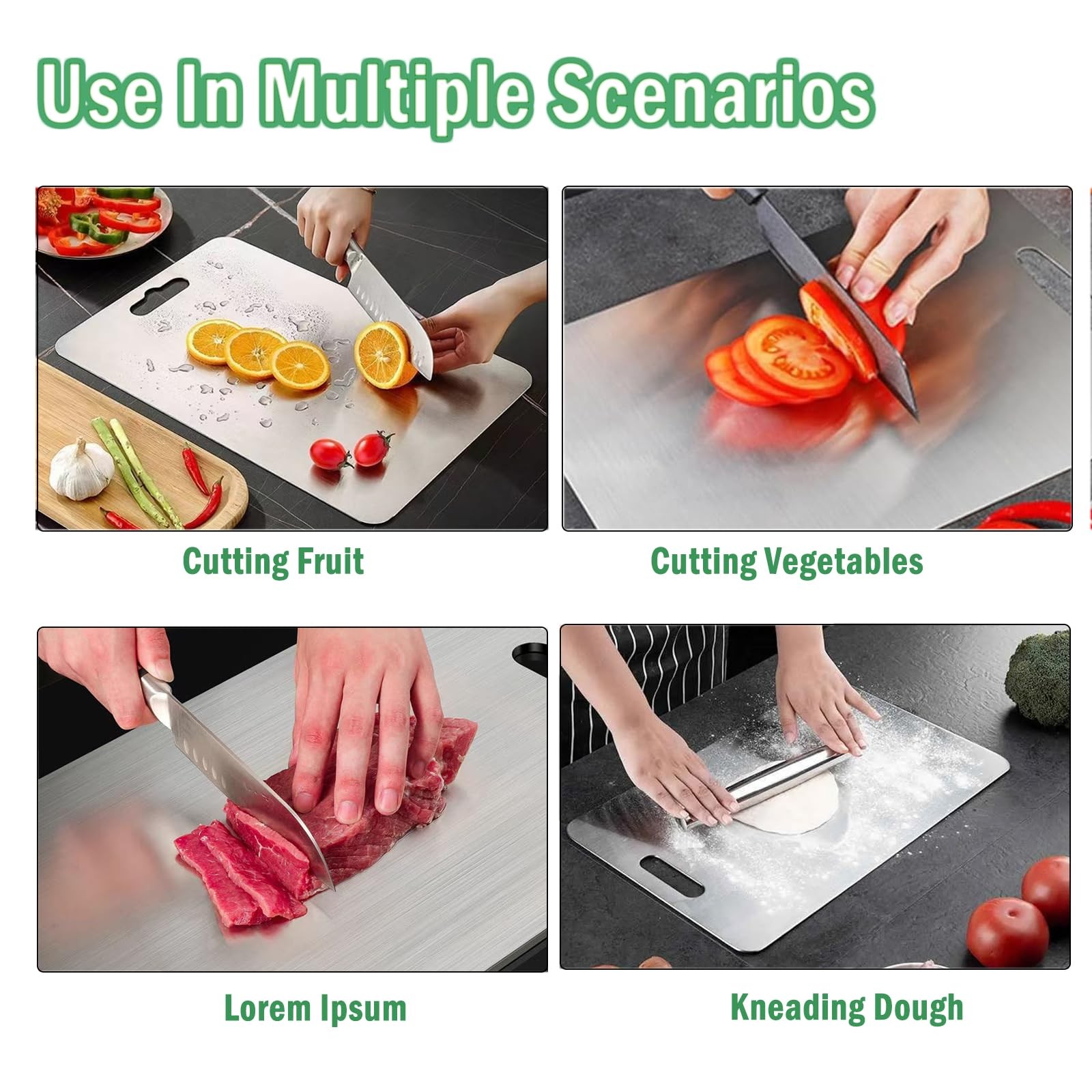 Titanium Cutting Board, 2026 New Upgrade 100% Pure 11.5″L x 8″W, Silver(M)