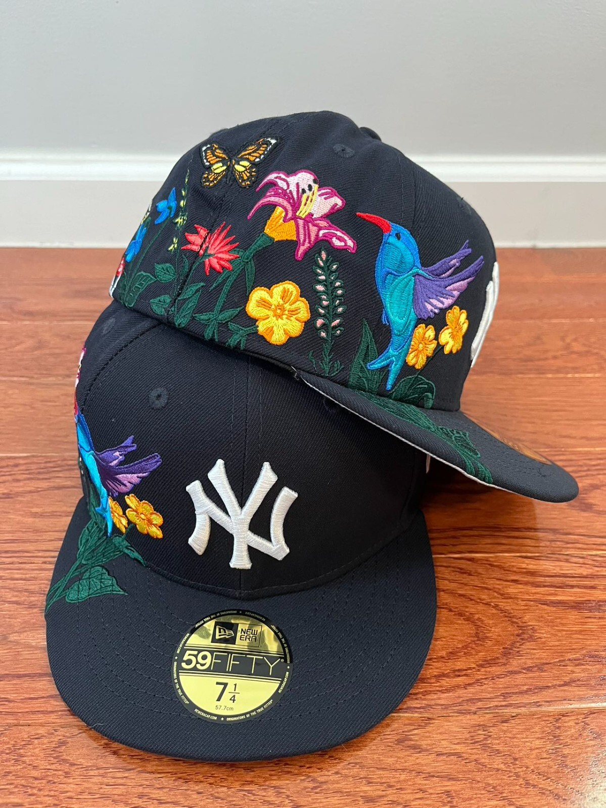 MLB New York Yankees New Era Blooming Spring Embroidery 59FIFTY Hat-Navy/Gray UV