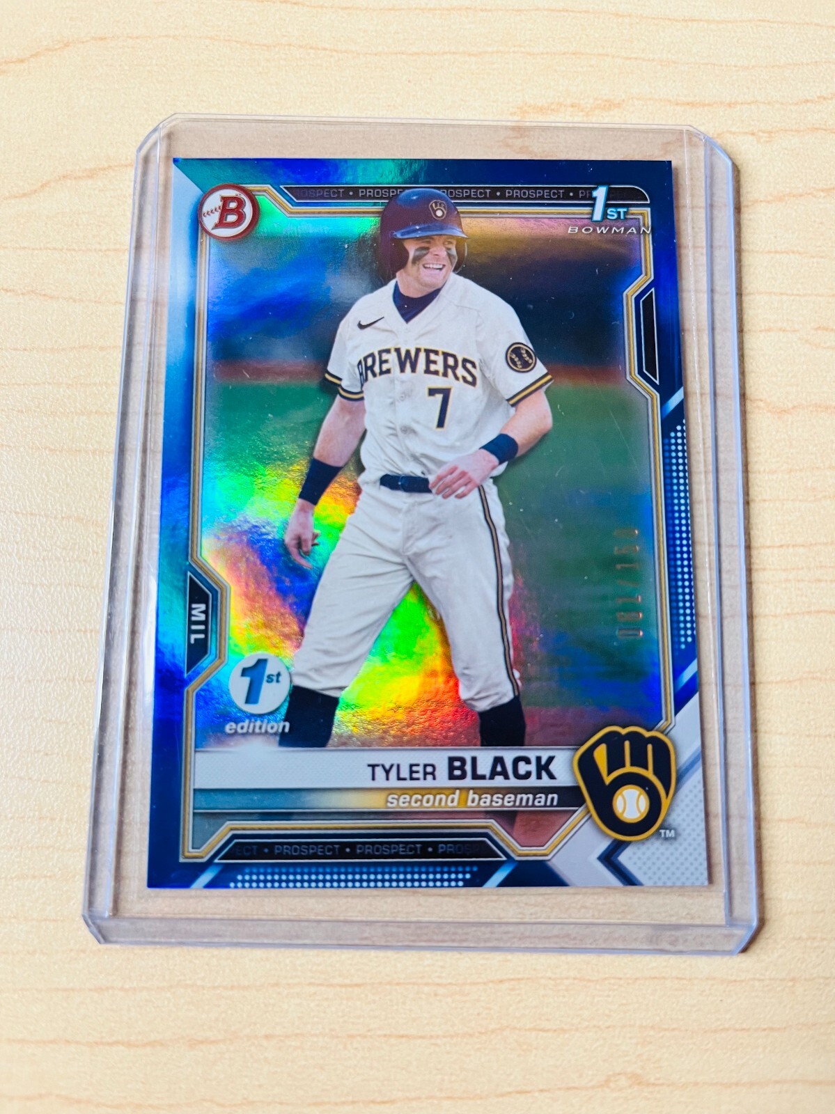 2021 Tyler Black Bowman Draft 1st Edition #BD-200 1st Blue Foil Parallel 061/150