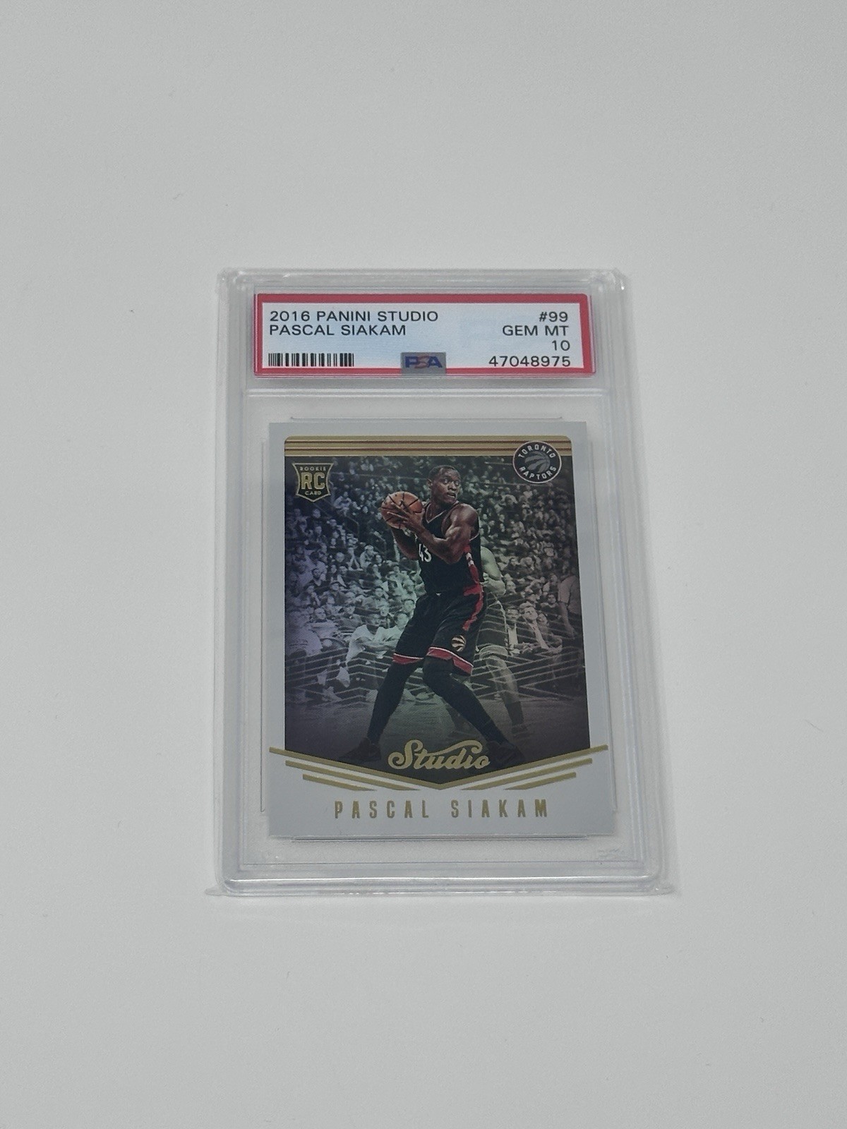 Panini 2016-17 Studio Pascal Siakam Rookie #99 PSA 10 Toronto Raptors
