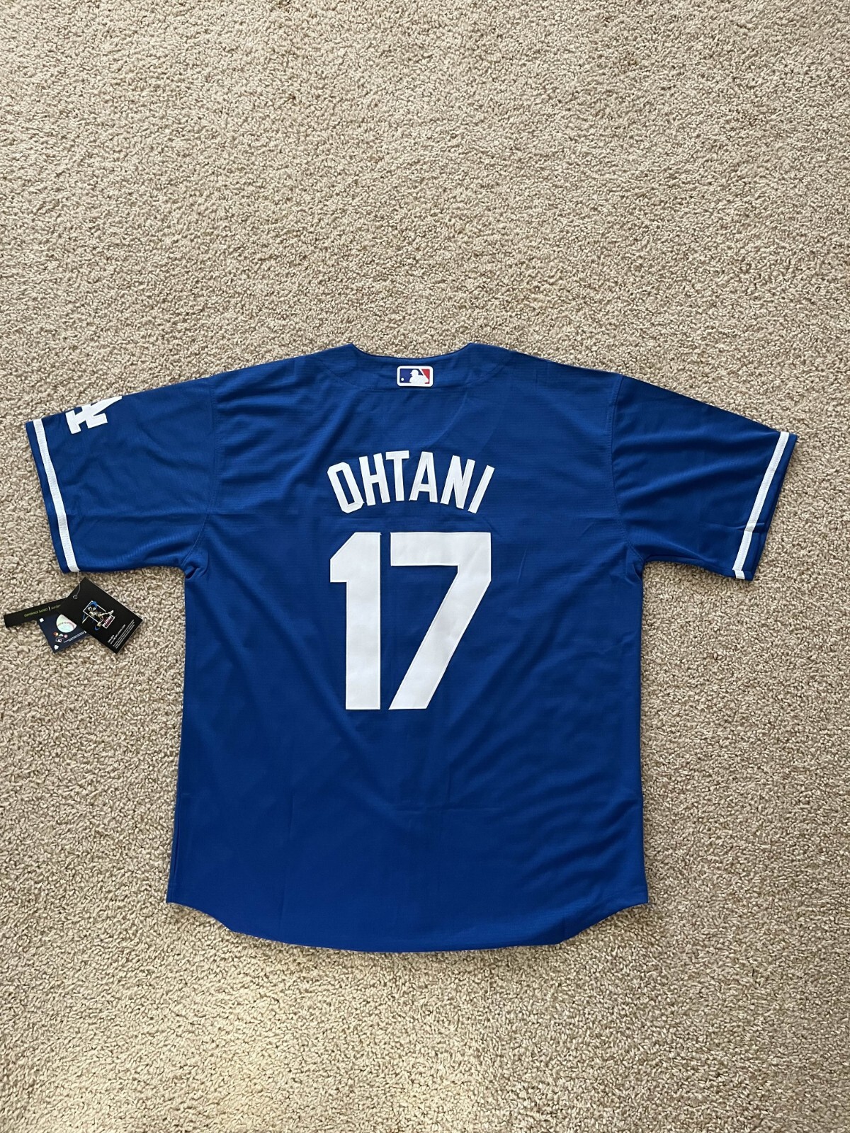 sNWT Shohei Ohtani Dodgers Men’s Large Blue Away Jersey Stitched #17