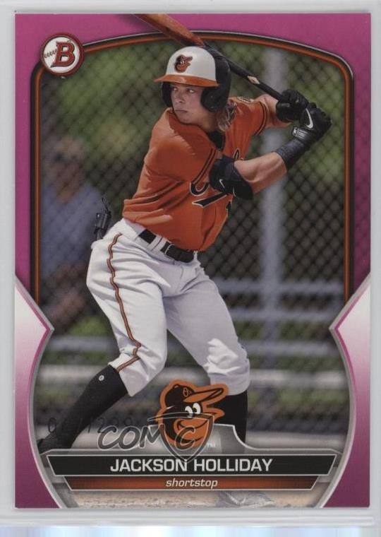 2023 Bowman Prospects Fuchsia /299 Jackson Holliday #BP-20 2y0