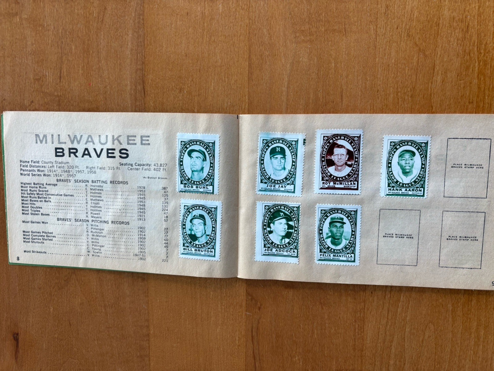 1961 Topps Stamp Album with 120 Stamps All Different . Mantle, Aaron, Berra