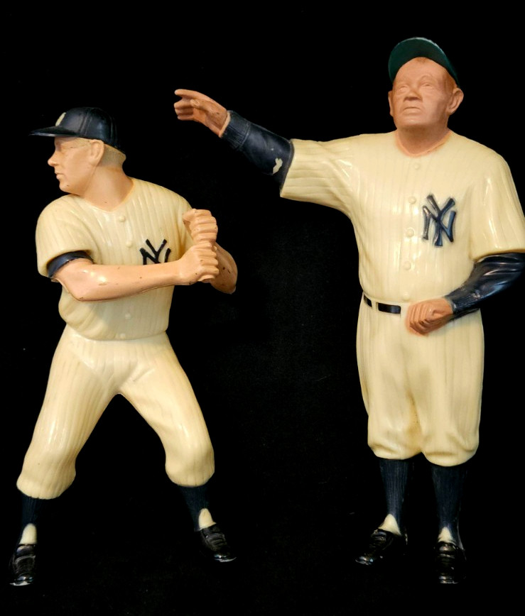 Vtg Babe Ruth & Mickey Mantle Hartland Figures NY Yankees 1958-1962 No Bats