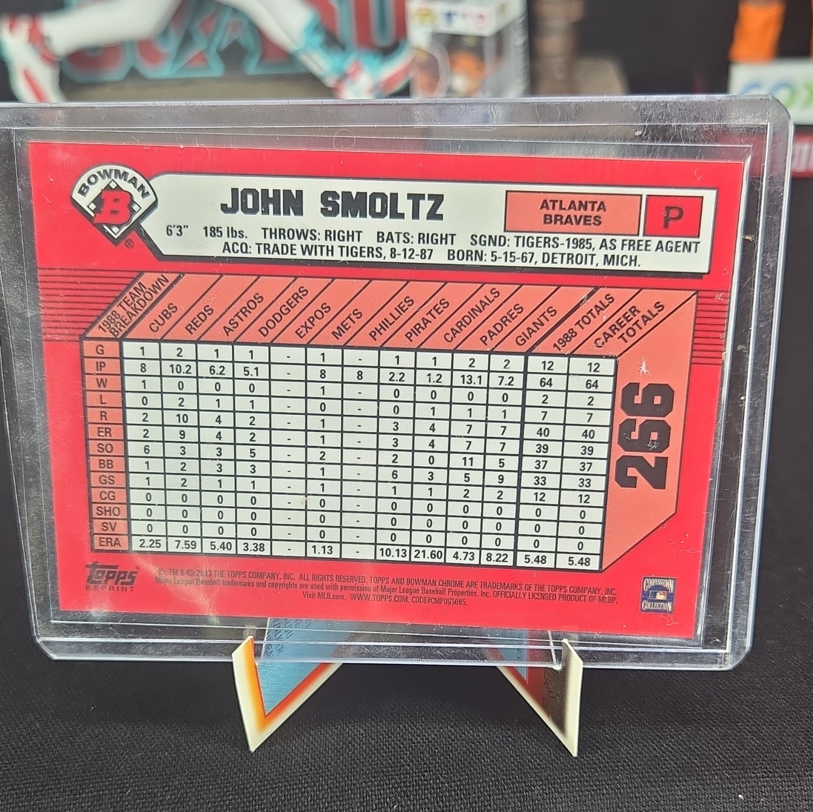 Topps 2013 Bowman John Smoltz Atlanta Braves #266 Licensed Reprint