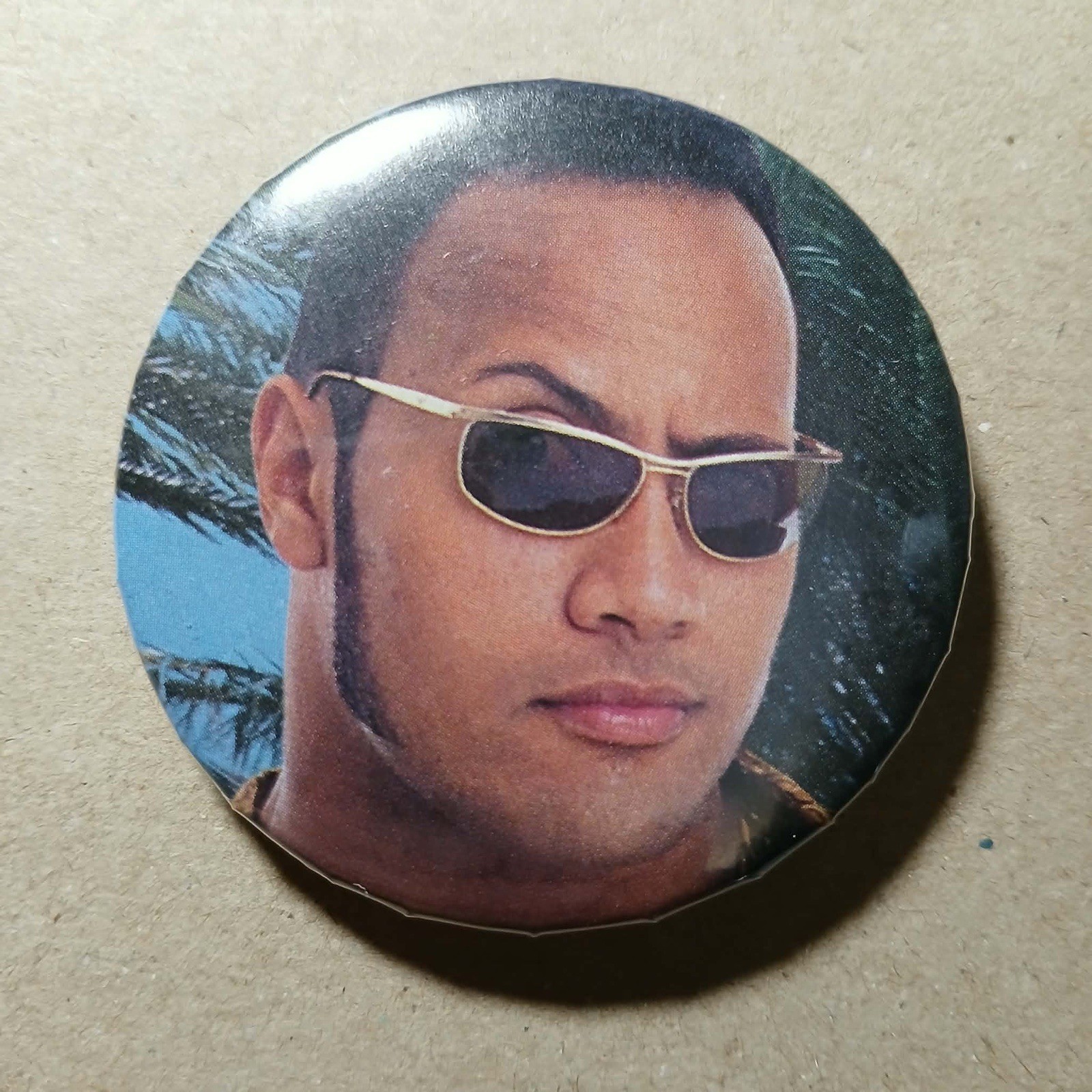 Handmade WWF/WWE/WCW/AEW Dwayne “The Rock” Johnson Button Pin/Badge