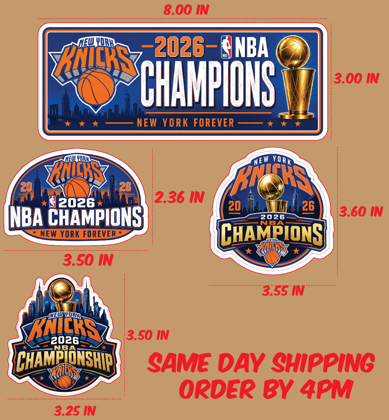 NY Knicks 2026 NBA Finals Champions Decals | Car Laptop Tumbler Vinyl Stickers