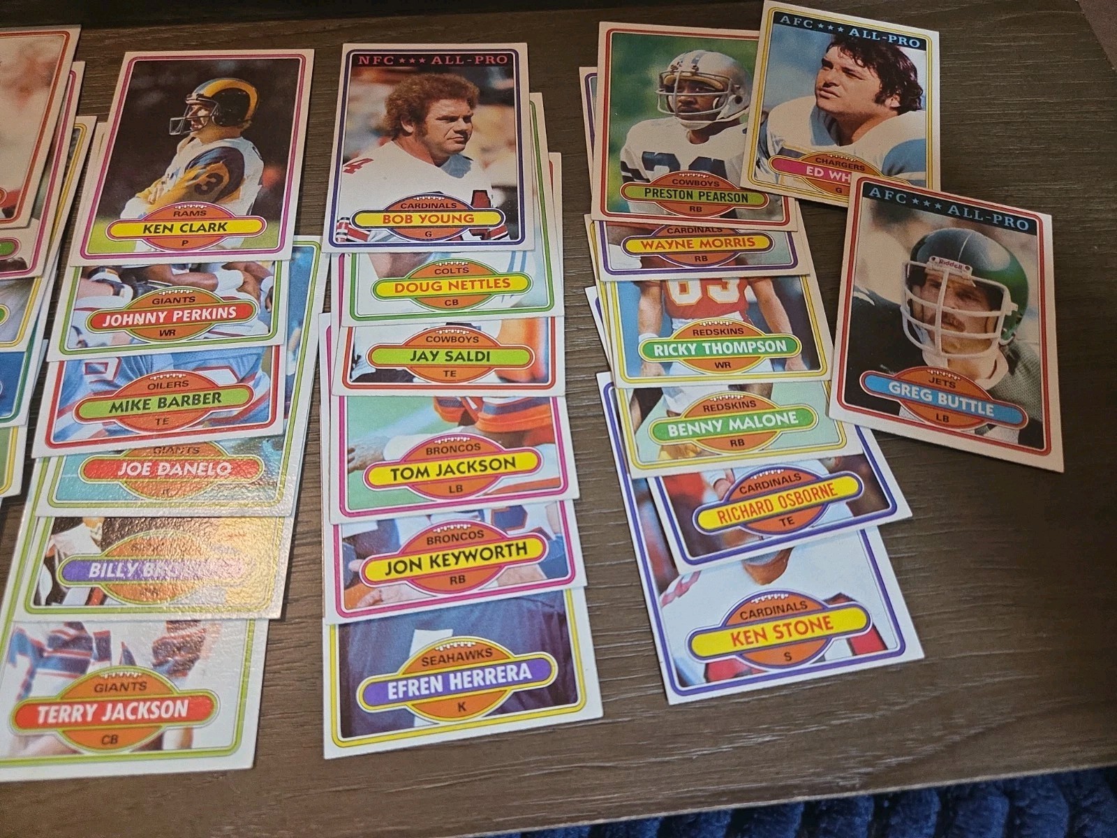 1980 Topps Football Card Lot Of 53 Cards. Varied Cond.