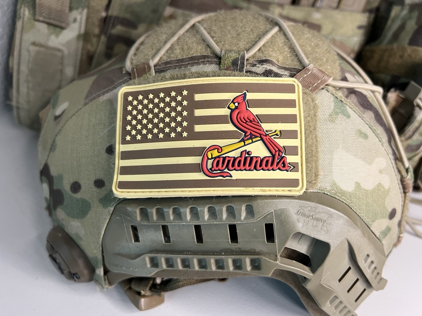 Military Combat American Flag St. Louis Cardinals￼ PVC Patch W Vlcro