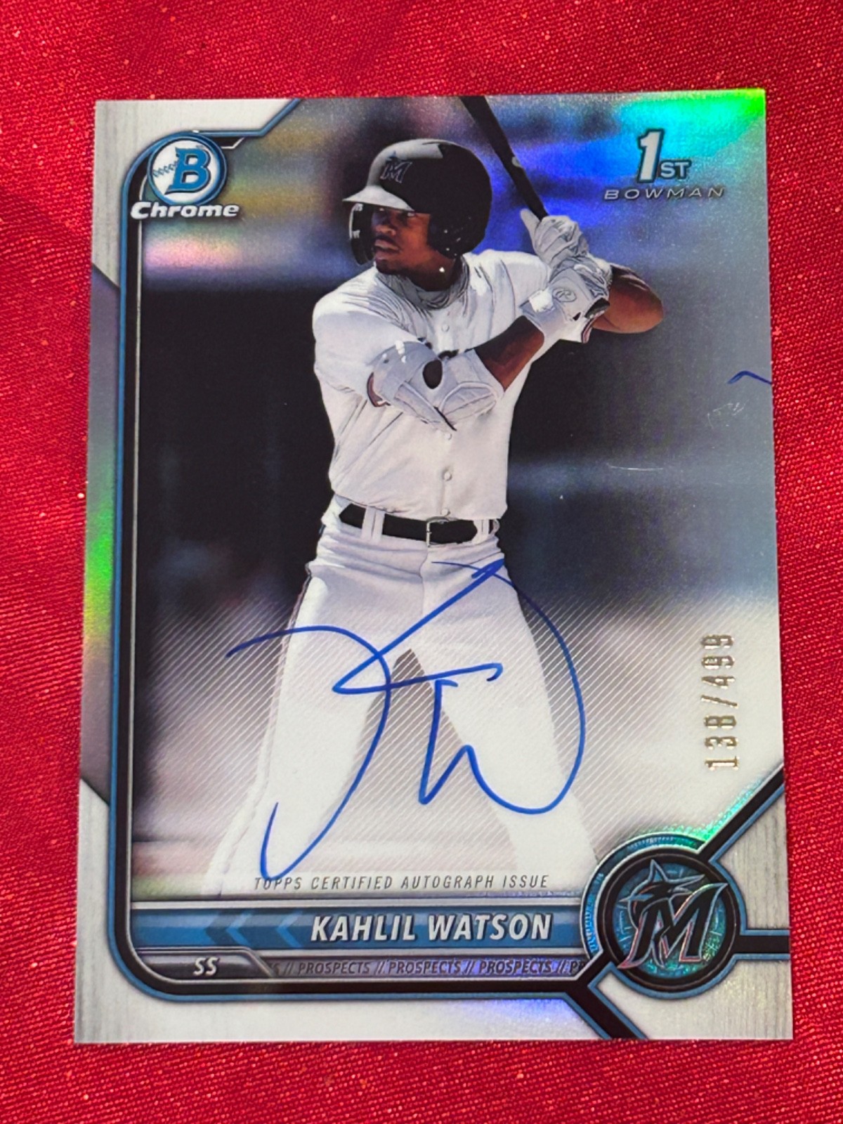 2021 1st Bowman Chrome KHALIL WATSON Auto Refractor Rookie Card RC /499 Mint
