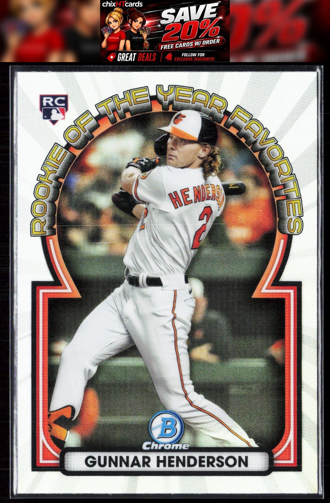 Gunnar Henderson 2023 Bowman Rookie of the Year Favorites #ROYF-15 Orioles