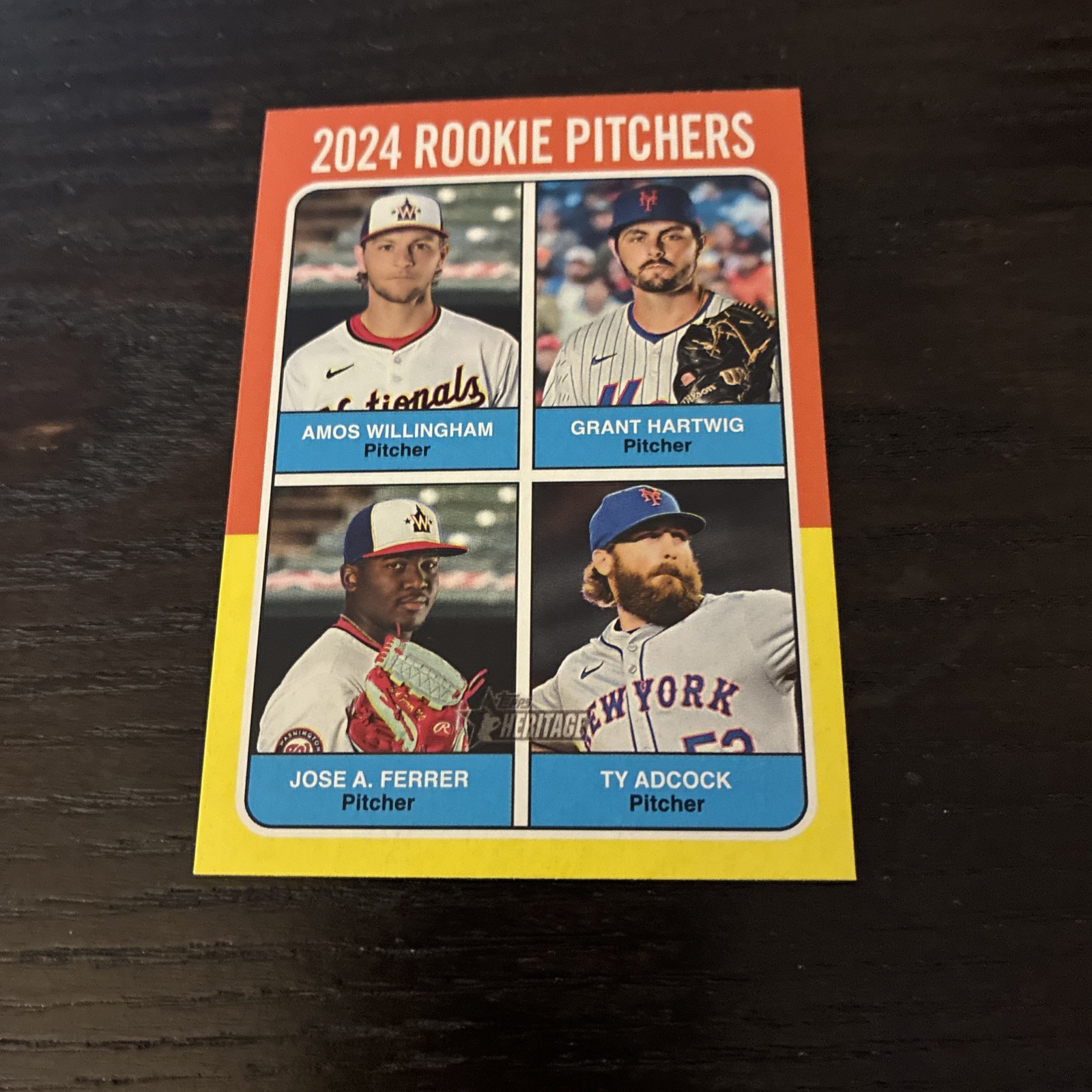 2024 Topps Heritage- Rookies Grant Hartwig, Ty Adcock, Amos Willingham #621 (RC)