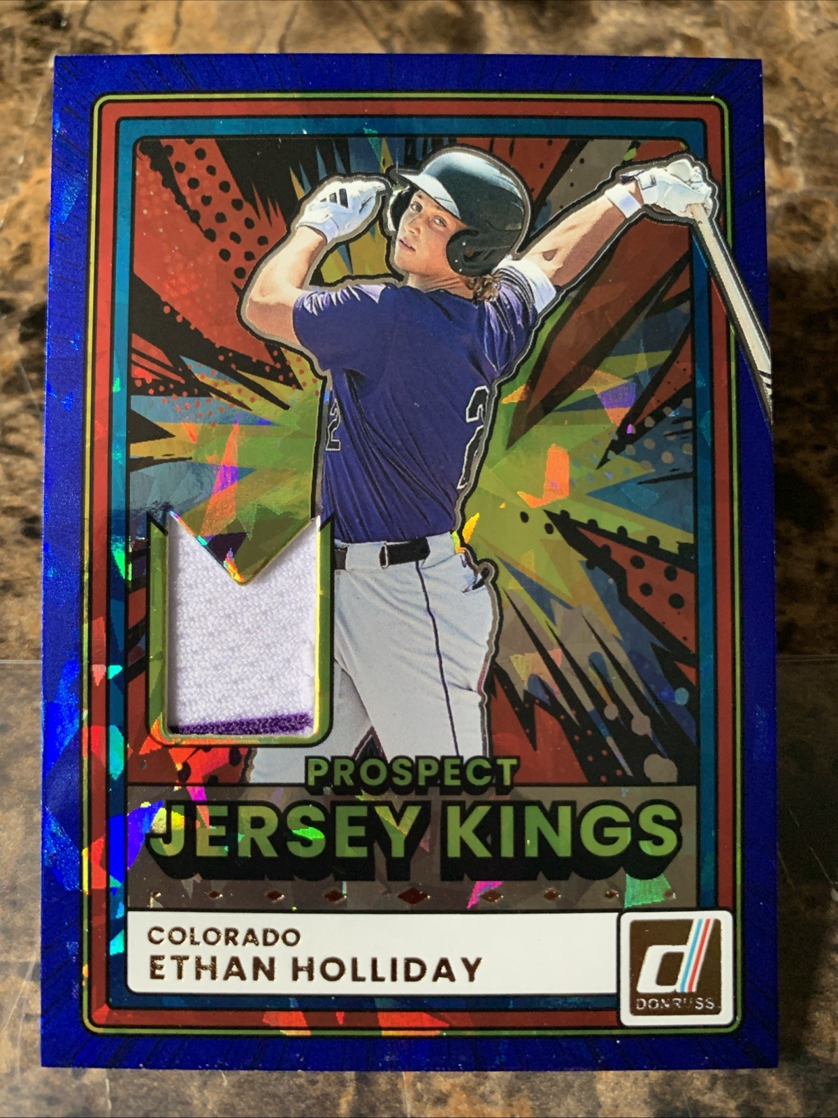 2026 Panini Donruss Prospect Jersey Kings Ethan Holiday Blue Ice PJK-EH Rockies