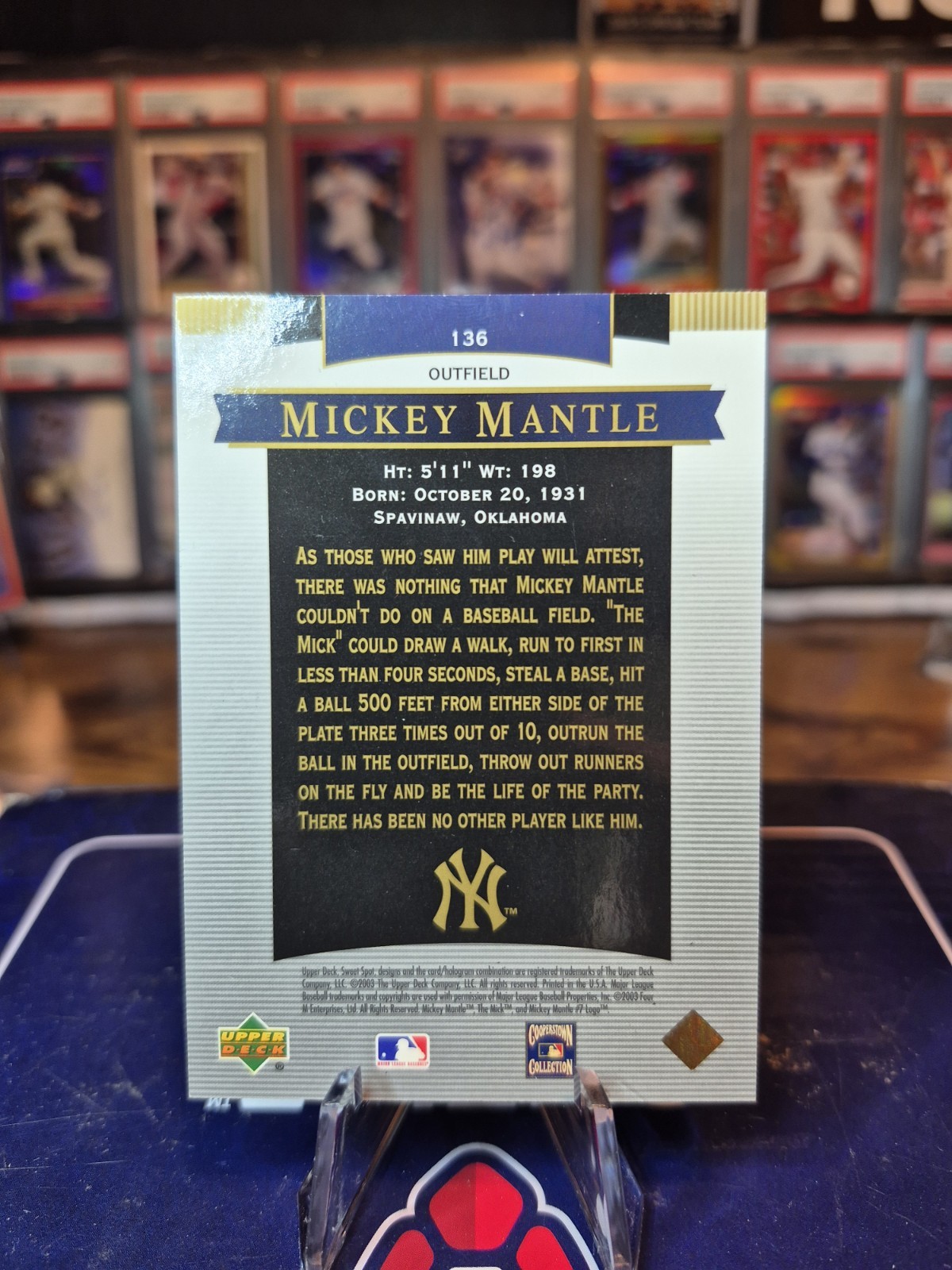 2003 Mickey Mantle – Upper Deck Yankees Sweet Spot Classic – /1500 HOF