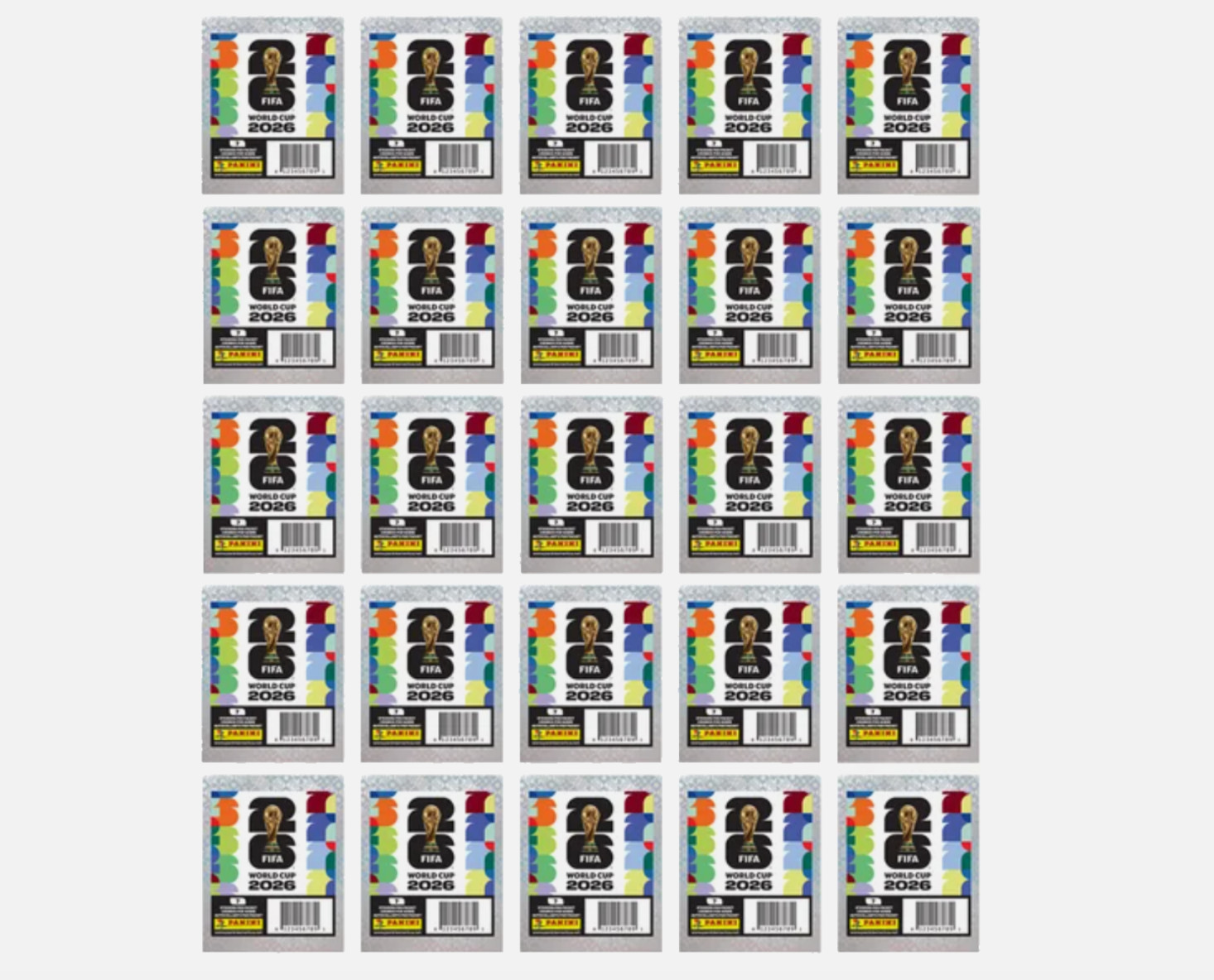 Panini FIFA World Cup 2026 Sticker Collection Box 25 Packs 199 Stickers Sealed