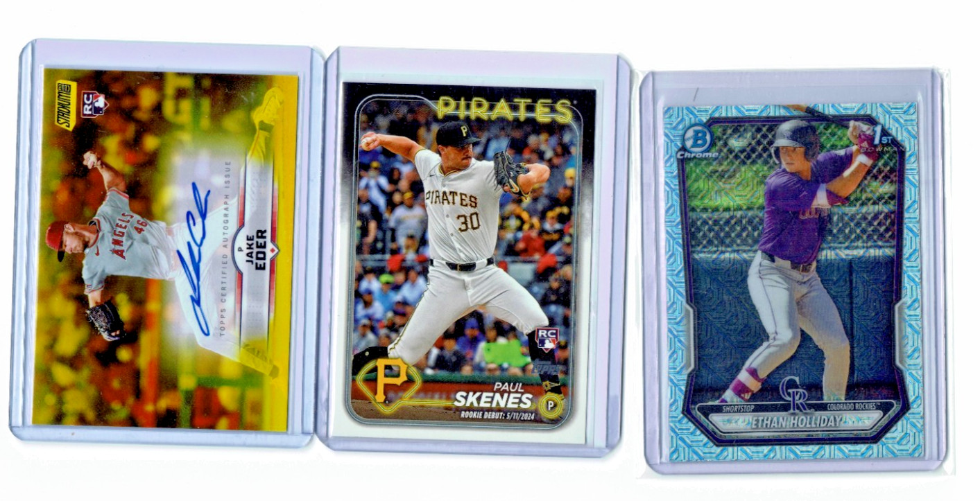 15‑Card MLB Rookie Lot — RC + Bowman 1st — Wood/Caminero/Miz — No Dups