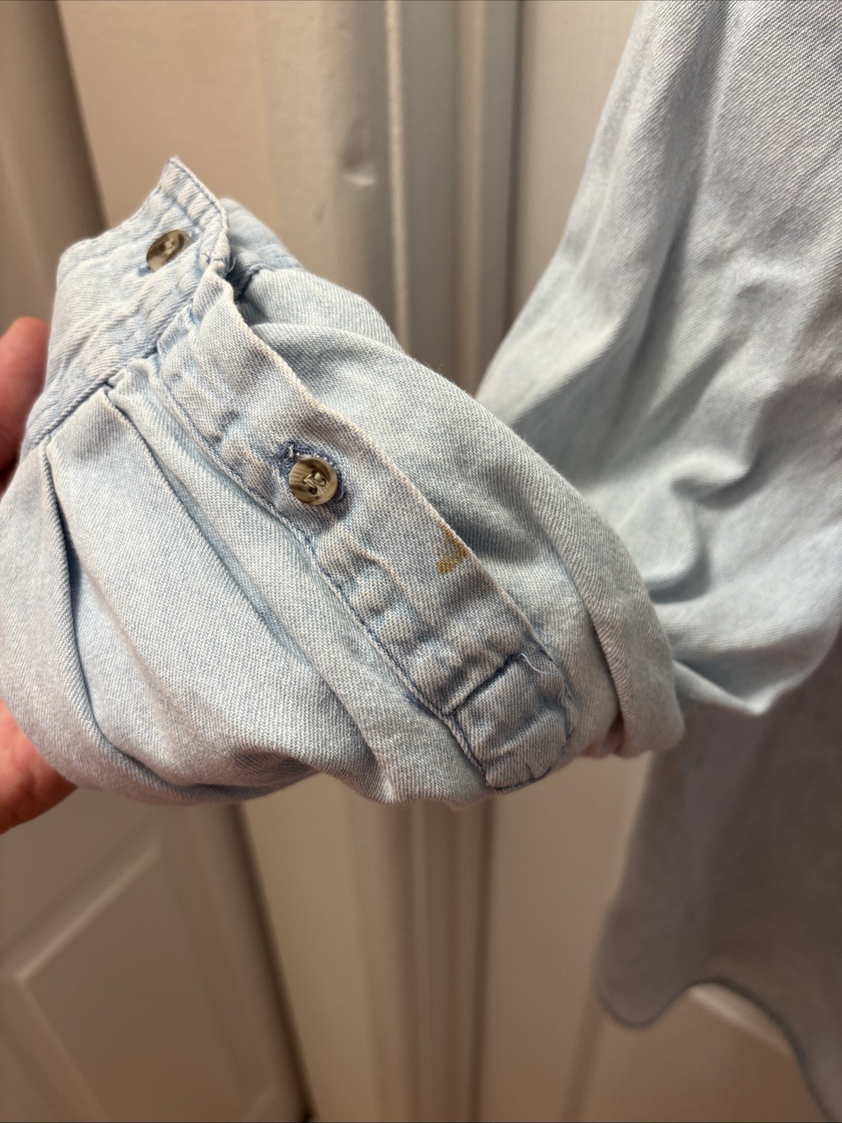 Vintage Arkansas Razorbacks Denim Shirt | Embroidered Logo | Large