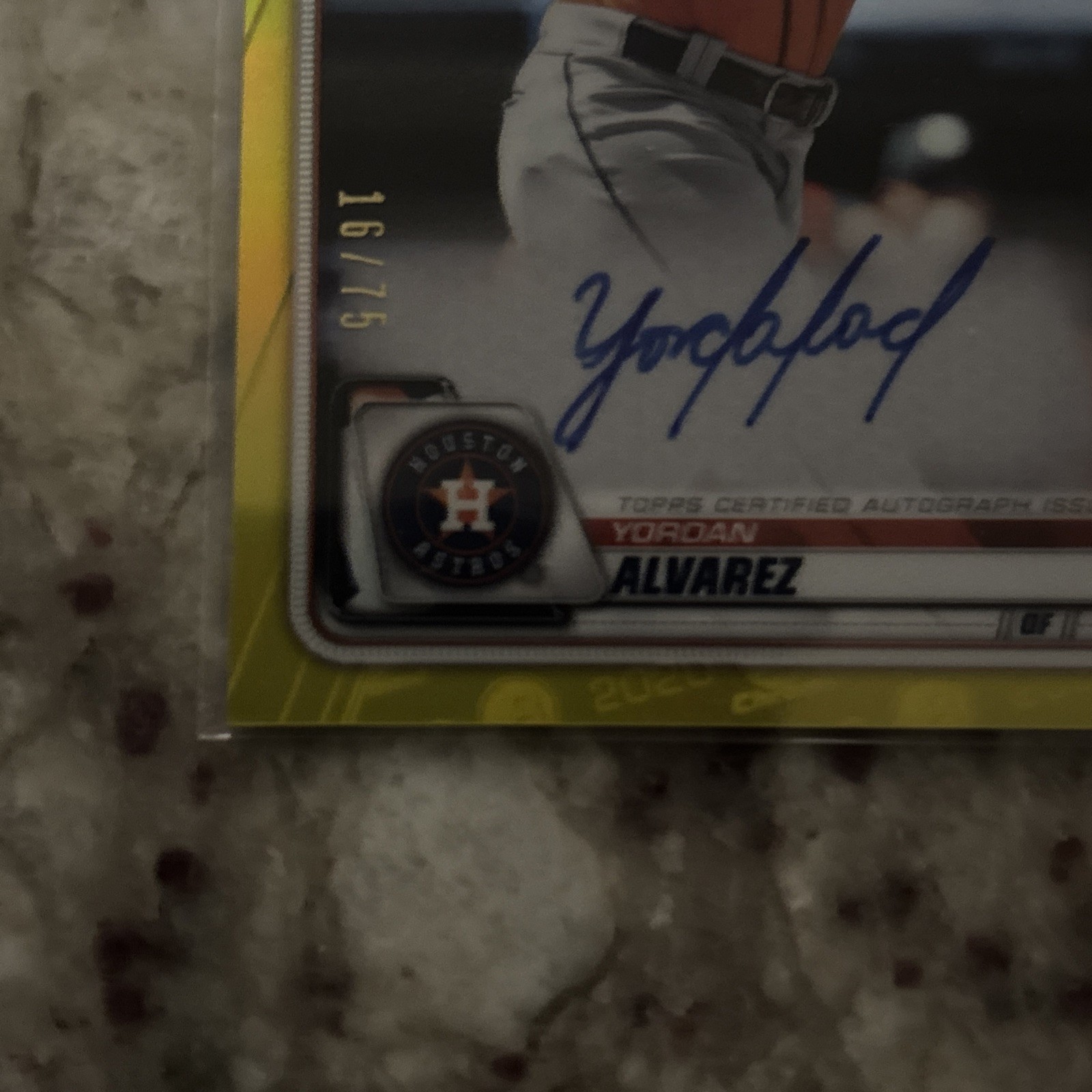 2020 Bowman Chrome Draft Yordan Alvarez Yellow Ref AUTO RC/75 MINT💎 Grade It!🔥