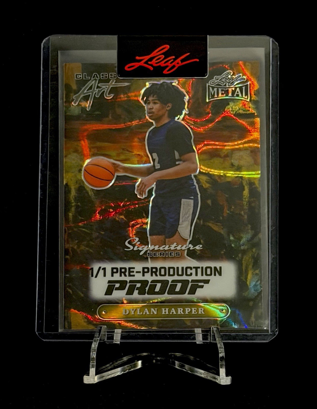 2024 Dylan Harper Leaf Metal Signature Series Pre Pro Proof 1/1 Classic Art Lava