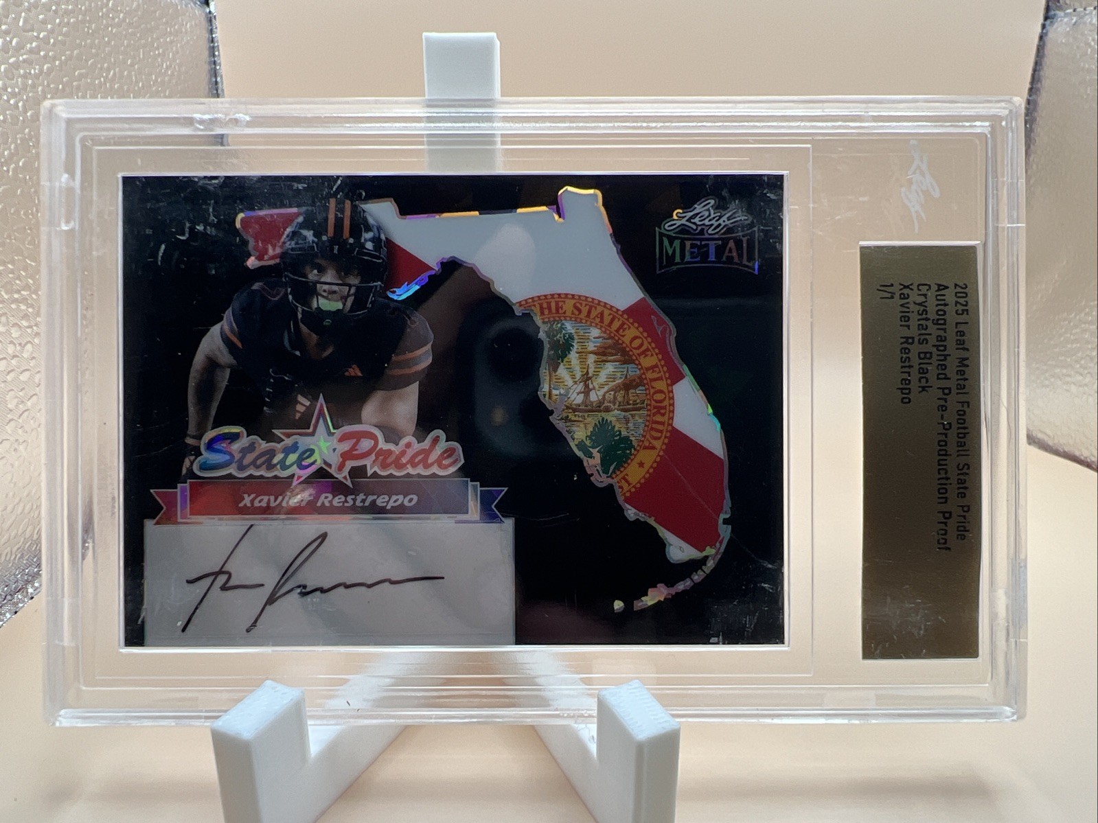 2025 Leaf Metal Xavier Restrepo Pre-production Proof Crystals Black RC AU SN 1/1