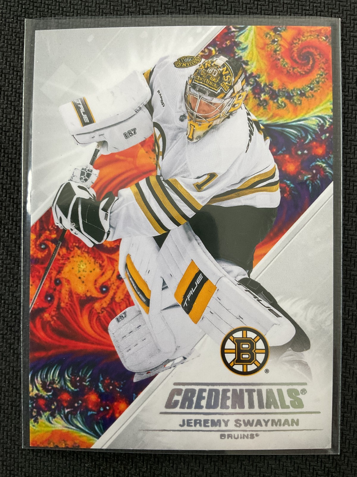 Jeremy Swayman 2024-25 UD Credentials Fractal Parallel Card #1